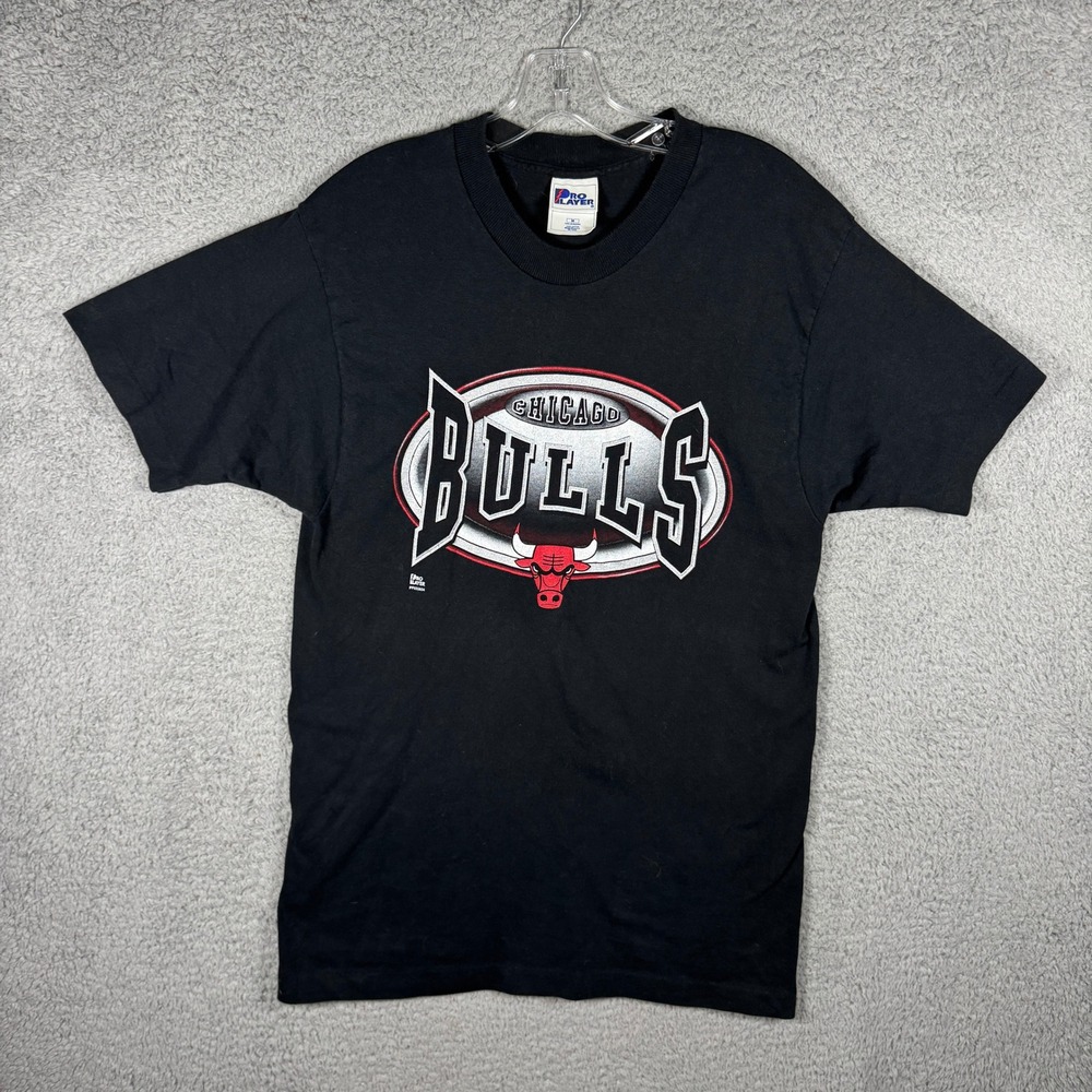 Vintage Pro Layer Chicago Bulls NBA T Shirt Black Mens Medium Made in USA‎ 90s